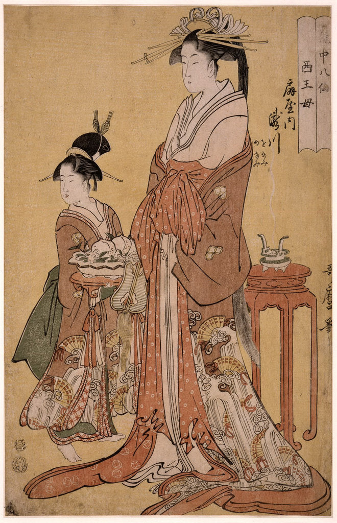Detail of Takigawa of the Ogiya Eight, from the series Immortals in the Art of Love, 1793 by Kitagawa Utamaro