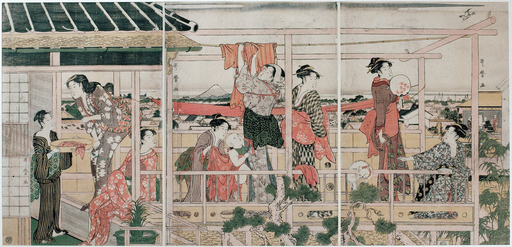 Detail of Drying Clothes, c. 1790 by Kitagawa Utamaro