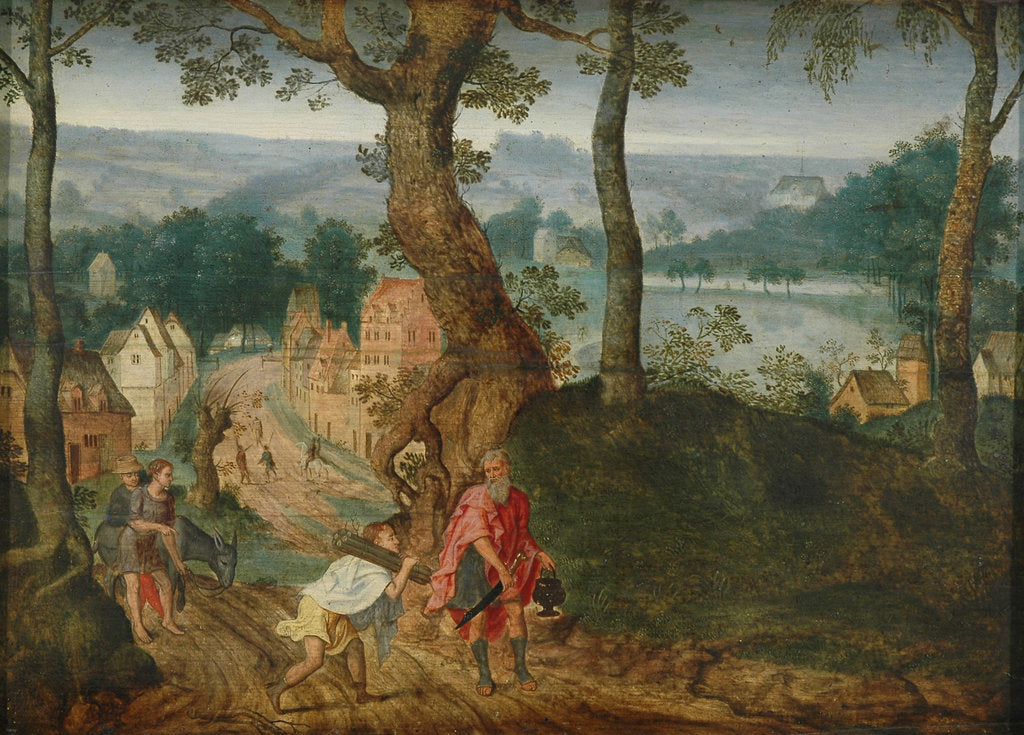Detail of Landscape with Abraham and Isaac, Mid of 17th century by Jacob Grimmer