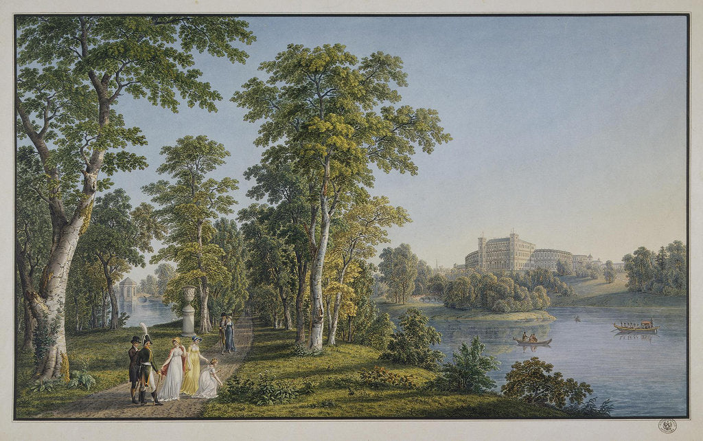 Detail of View of the Palace in Gatchina from the Park, 1753 by Gabriel Ludwig Lory the Elder