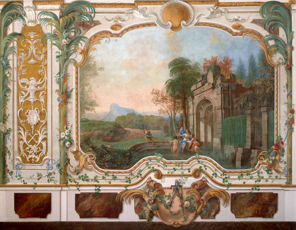 Detail of Mural painting in the living room of the Chinese palace in Oranienbaum, Mid of the 18th century by Anonymous