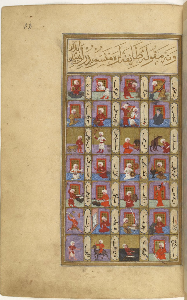 Detail of Miniature from Matâli al-saâdet by Seyyid Mohammed ibn Emir Hasan (left part), 1582 by Anonymous