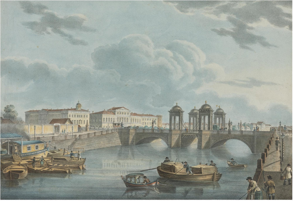 Detail of View of the Fontanka at the Obukhov Bridge, 1823 by Karl Petrovich Beggrov