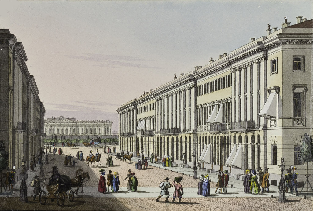 Detail of The Mikhailovskaya Street with view of the Michael Palace in St. Petersburg, First half of the 19th by Karl Petrovich Beggrov