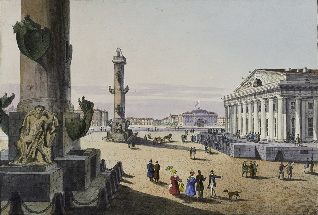 Detail of Stock exchange and Admirality in St. Petersburg, First half of the 19th cent by Karl Petrovich Beggrov