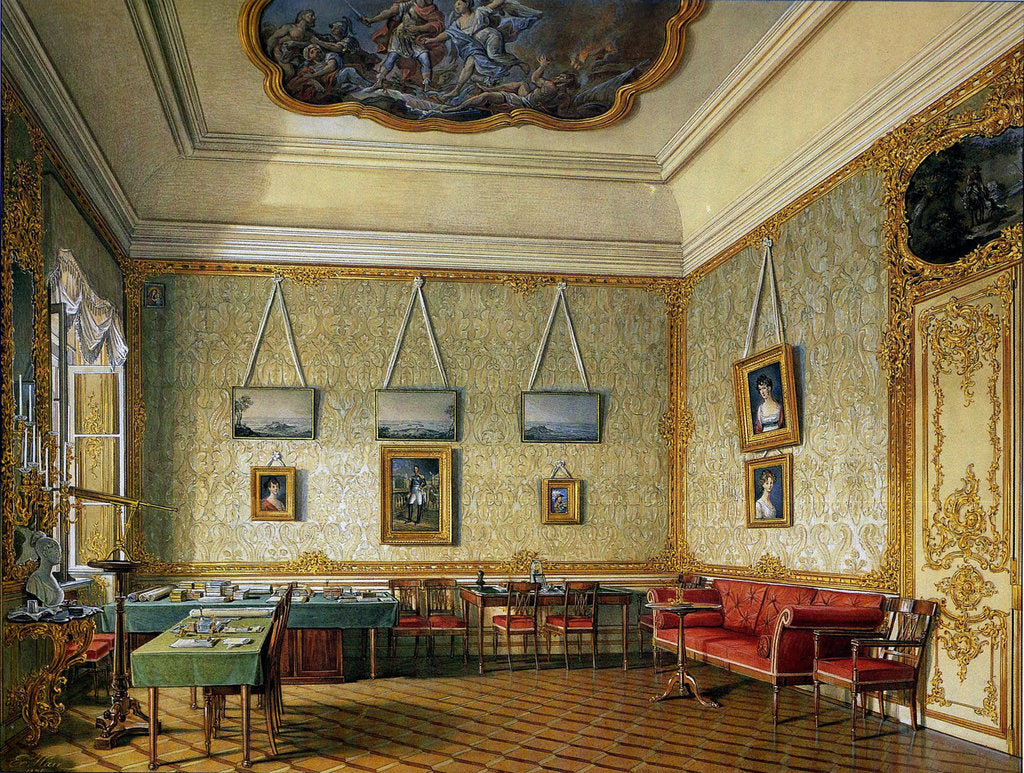 Detail of The Working or Small Study of Emperor Alexander I at the Great Palace in Tsarskoye Selo, 1875 by Eduard Hau