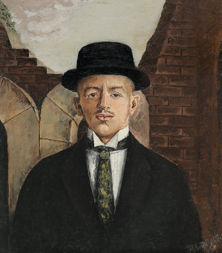 Detail of Portrait of the poet Vasili Kamensky in a Top Hat, 1917 by Eduard Gustavovich Shiman
