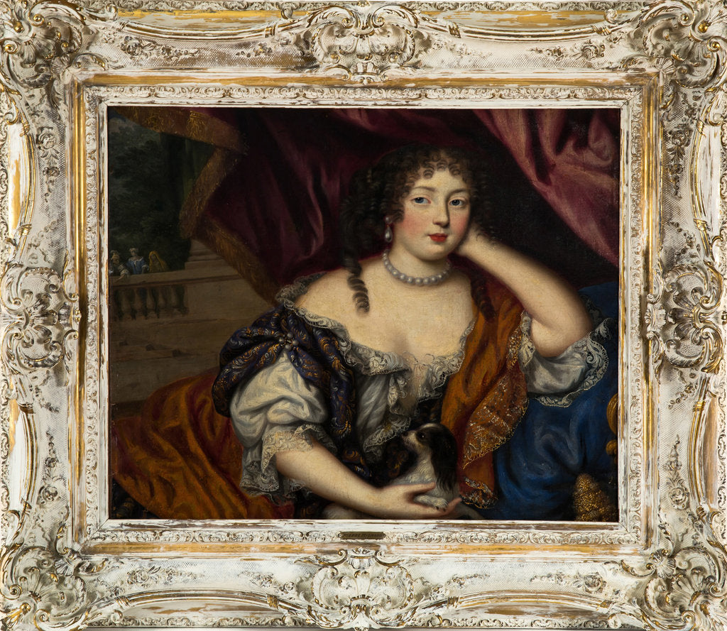 Detail of Portrait of Louise Renée de Penancoët de Kérouaille, Duchess of Portsmouth by Henri Gascar