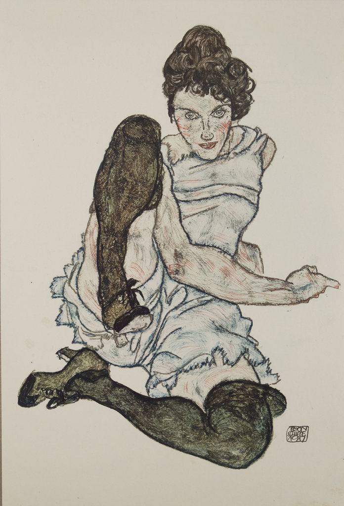 Detail of Seated Woman with Legs Drawn Up, 1917 by Egon Schiele