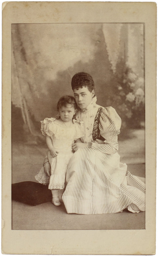 Detail of Grand Duchess Xenia Alexandrovna of Russia with Daughter Irina, c. 1882 by Sergei Lvovich Levitsky