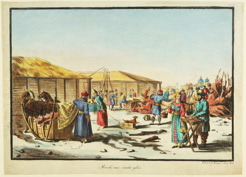 Detail of Frozen Meats Market, ca 1814 by Anonymous
