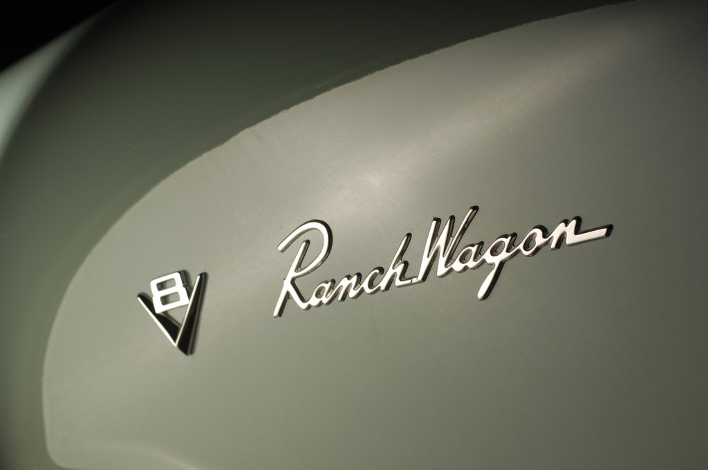 Detail of Ford Ranch wagon with kom pack trailer 1952 by Simon Clay