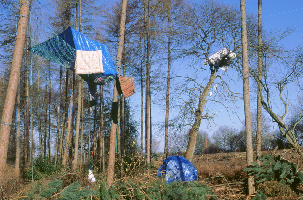 Detail of Newbury ByPass constuction protestors by Unknown