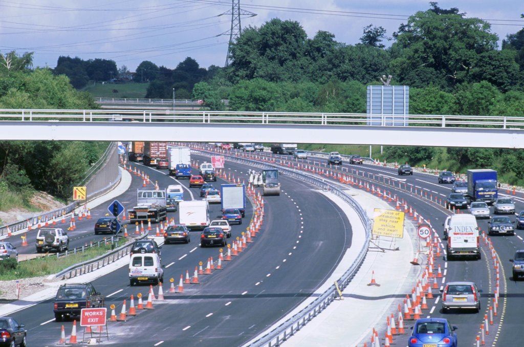 Detail of Contraflow system on M27 motorway by Unknown