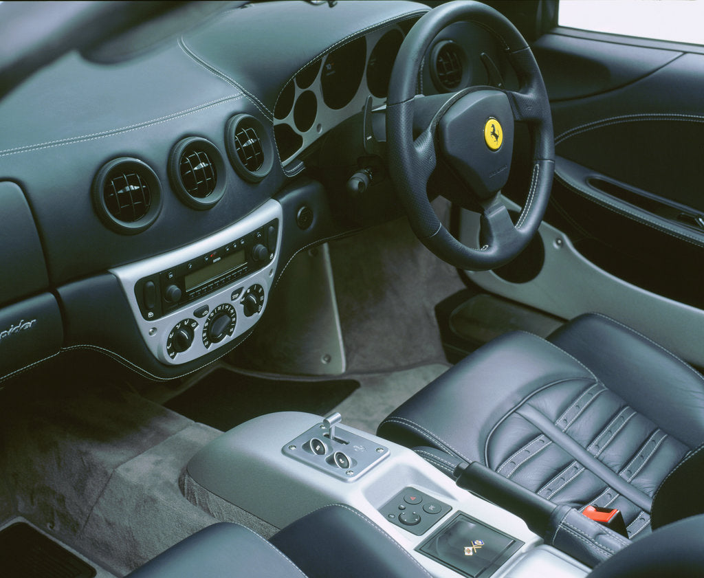 Detail of 2001 Ferrari 360 Modena spider interior by Unknown