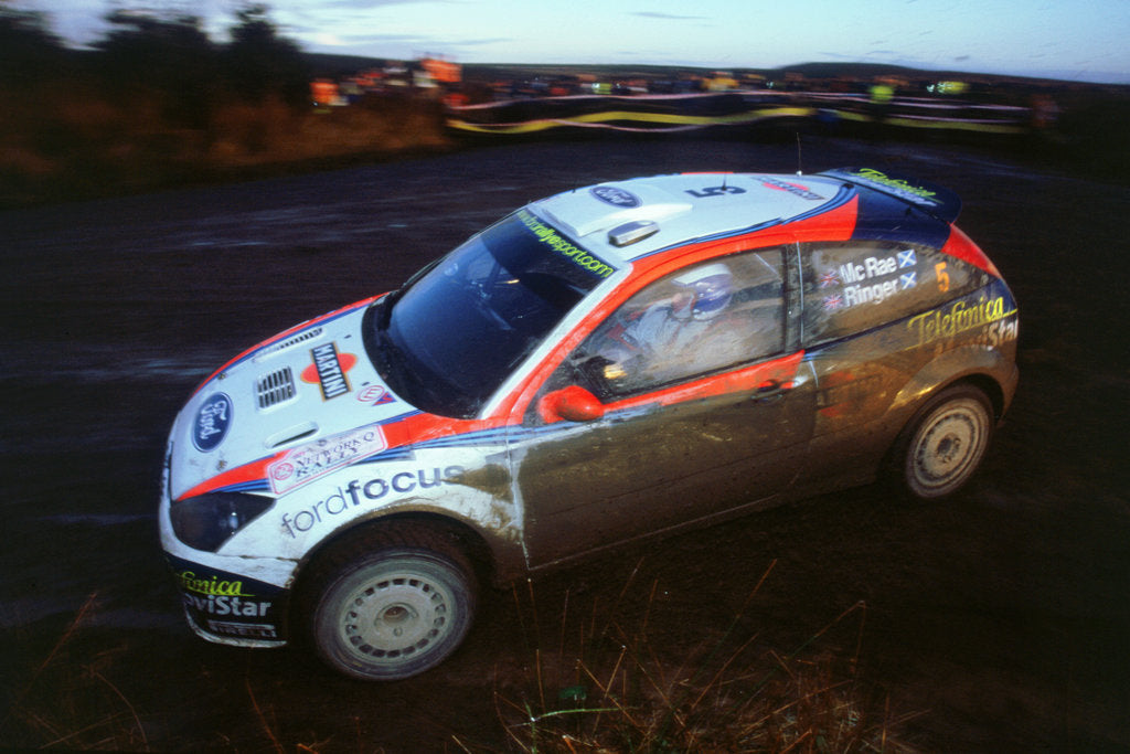 Detail of Colin McRae in Ford Focus RS WRC, Network Q rally2002 by Unknown