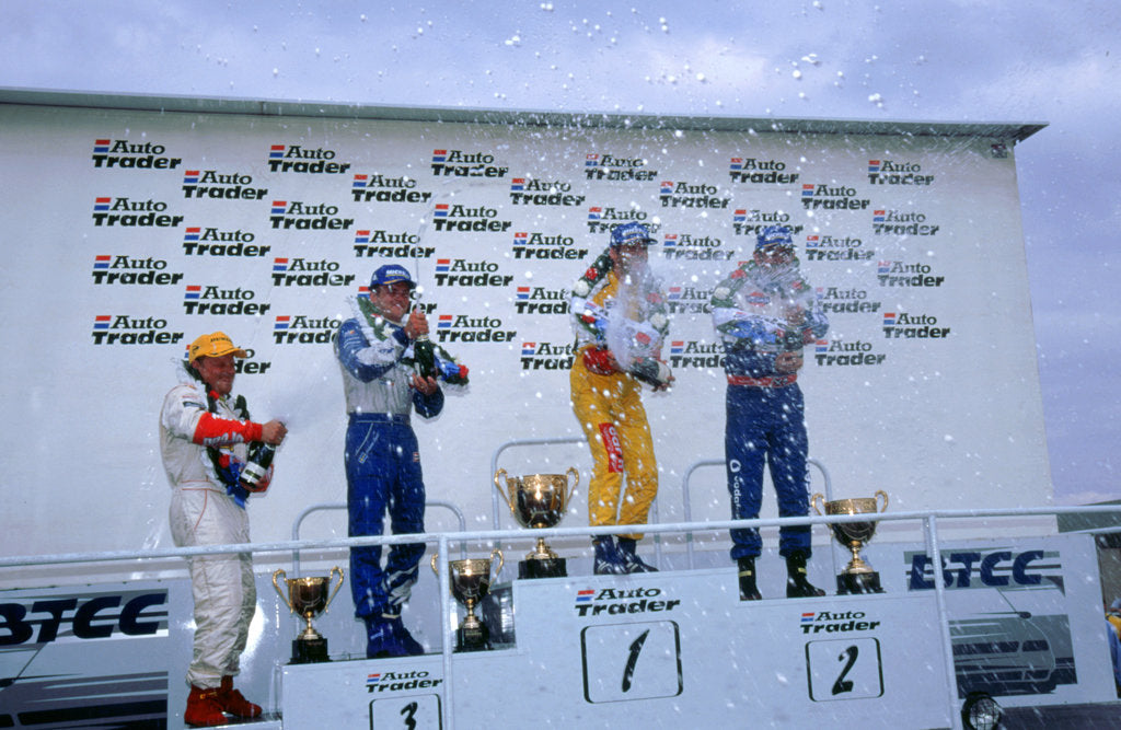 Detail of Alain Menu.British touring car driver celebrates victory by Unknown