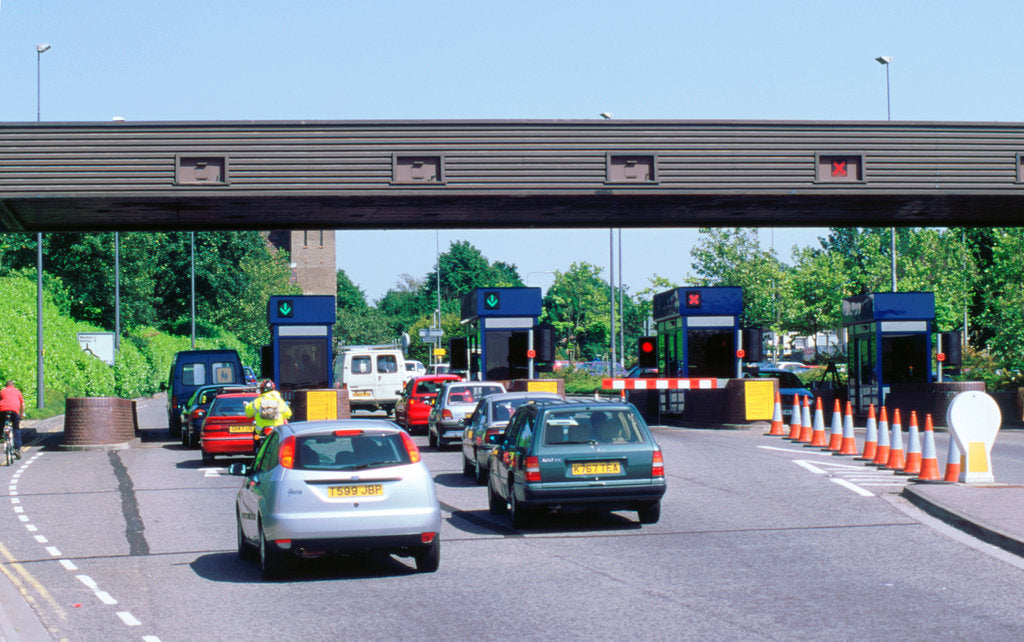 Detail of Traffic at toll booths on Itchen Bridge, Southampton by Unknown