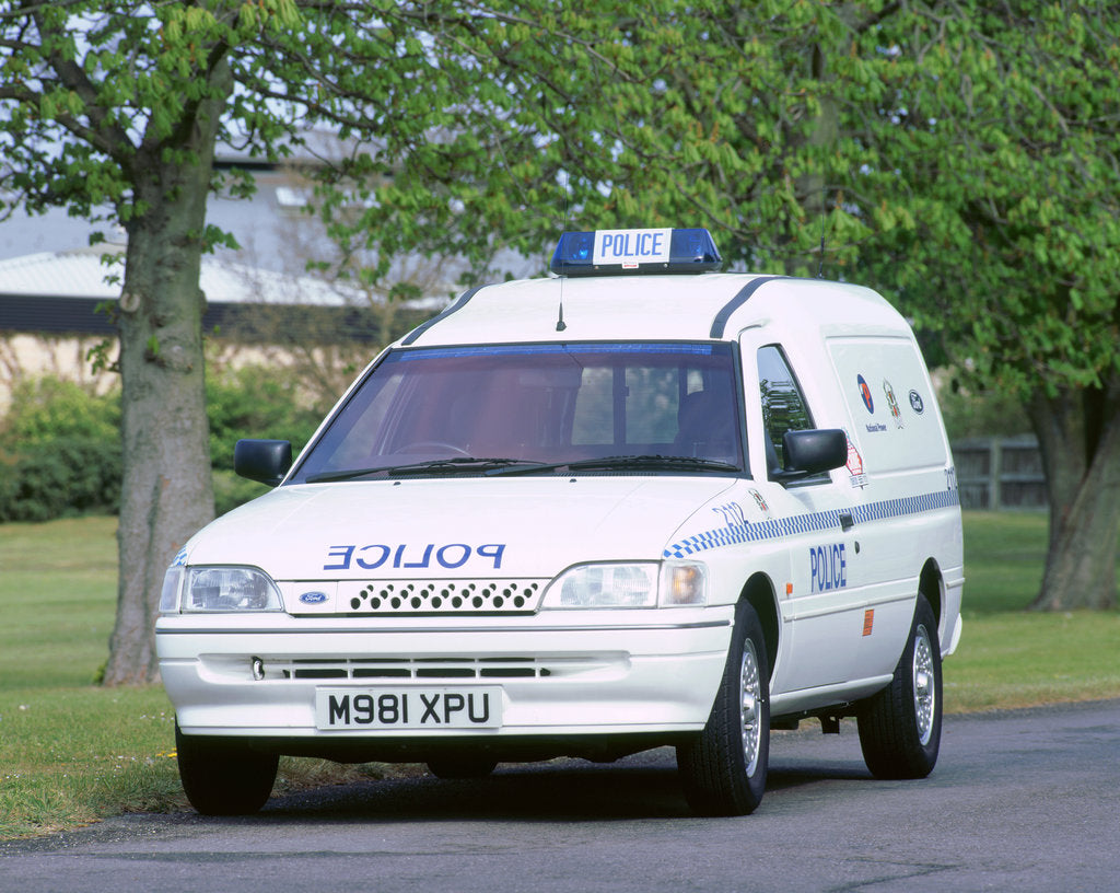 Detail of 1995 Ford Escort Ecostar electric police van by Unknown