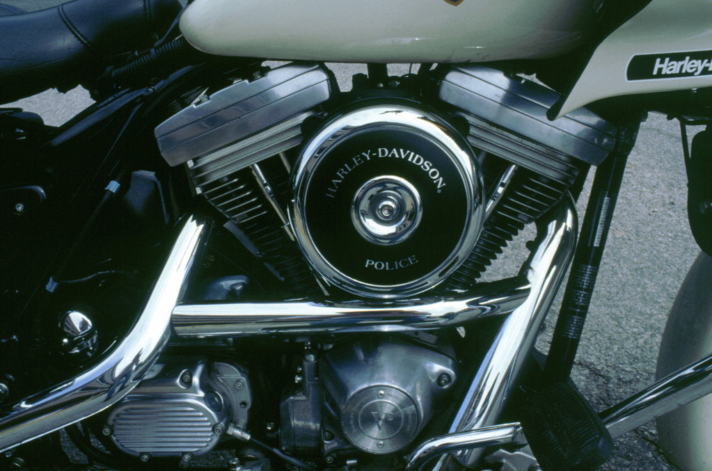 Detail of Engine of 1994 Harley Davidson police bike by Unknown