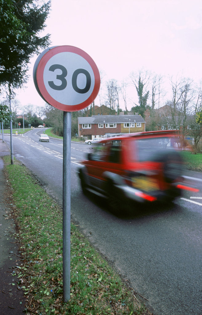 Detail of 30 mph speed limit sign by Unknown