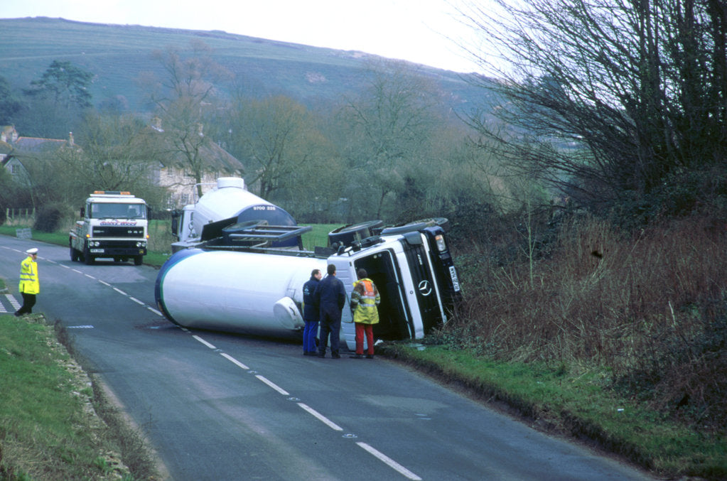 Detail of 1997 Mercedes tanker road accident by Unknown