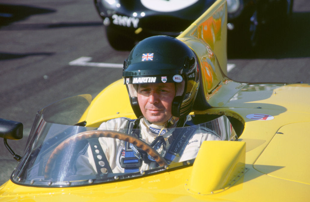 Detail of Martin Brundle in 1956 Jaguar D type,1998 Goodwood revival by Unknown