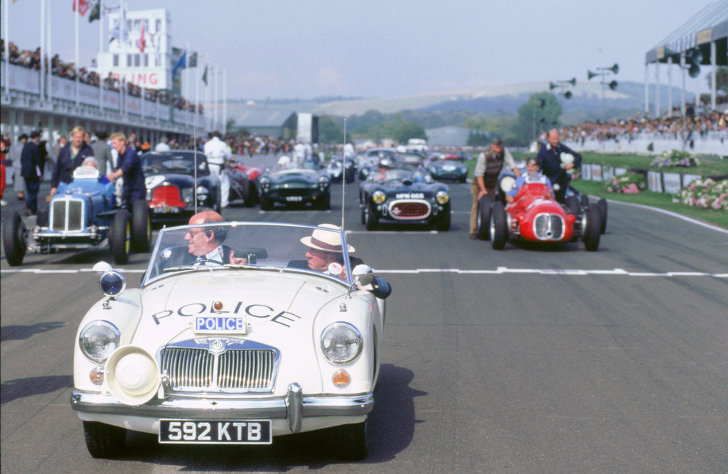 Detail of 1998 Goodwood revival.MGA police car,on  starting grid by Unknown