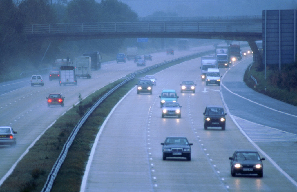 Detail of M27 Motorway in poor weather by Unknown
