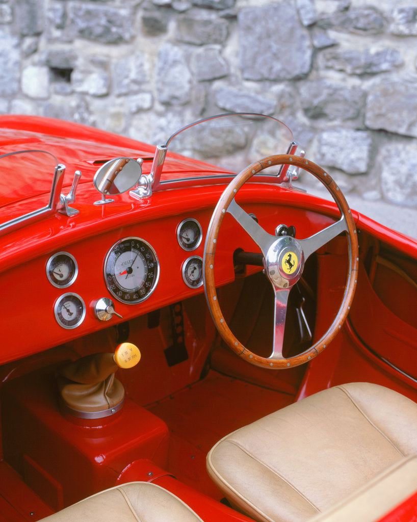 Detail of 1949 Ferrari 166 Barchetta interior by Unknown