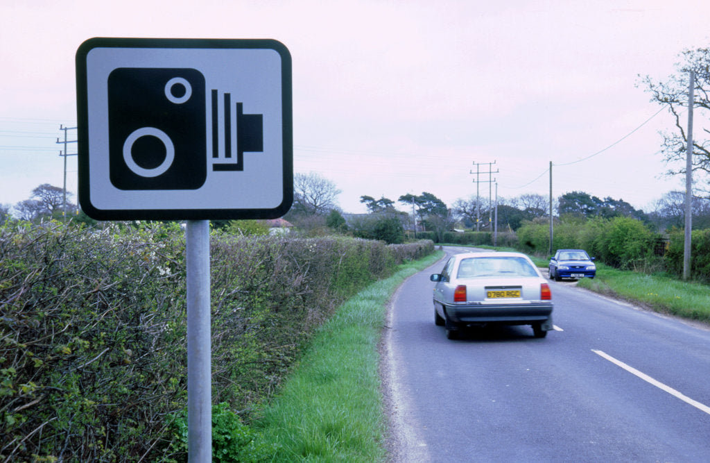 Detail of Speed Camera warning sign by Unknown