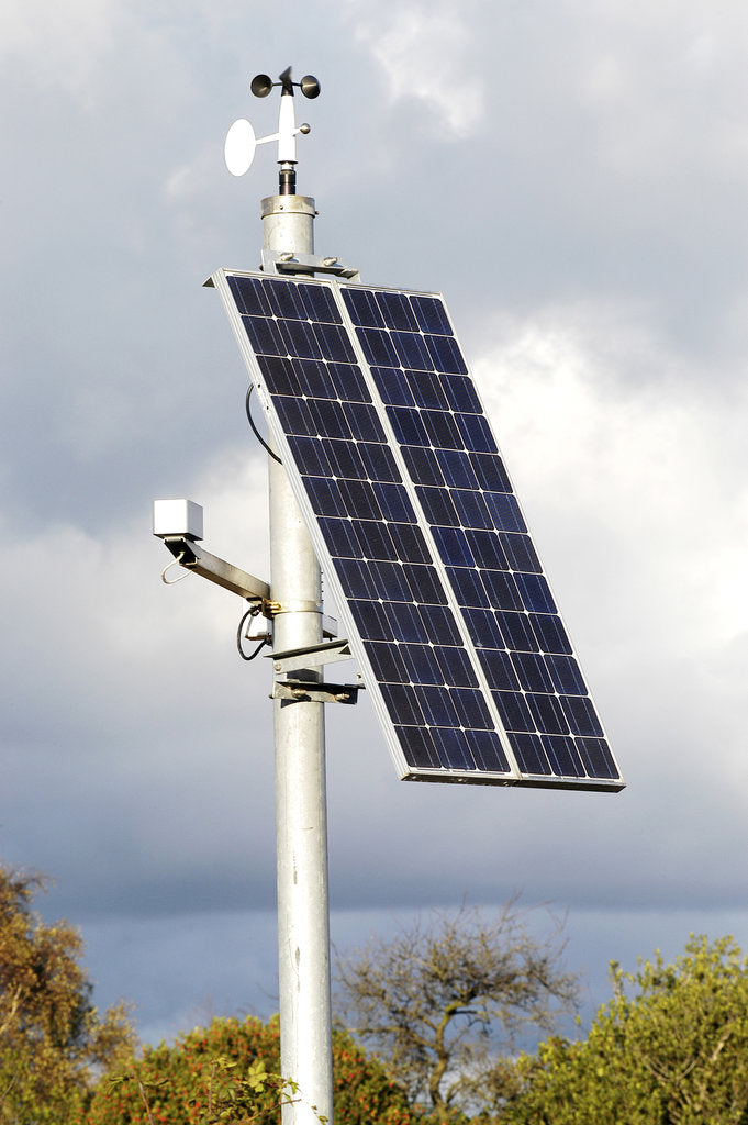 Detail of Solar Panel powering roadside equipment by Unknown