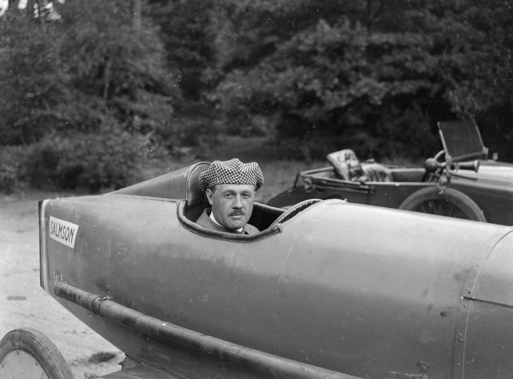 Detail of Andre Lombard in a Salmson 1100 cc, Brooklands by Bill Brunell