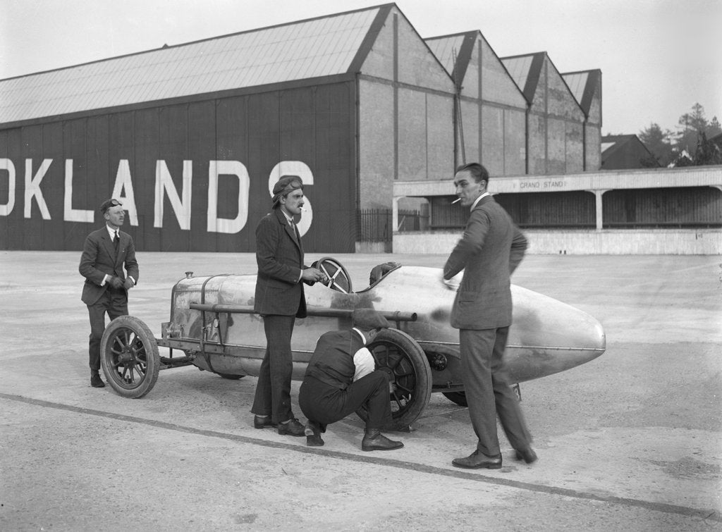 Detail of Count Louis Zborowski with his Aston Martin 1486 cc, Brooklands, 1921 by Bill Brunell