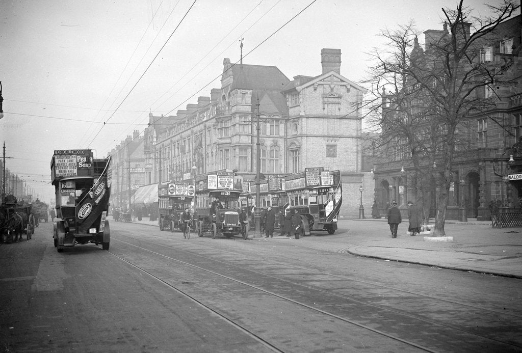 Detail of AEC B-type and Daimler MET buses, London by Bill Brunell