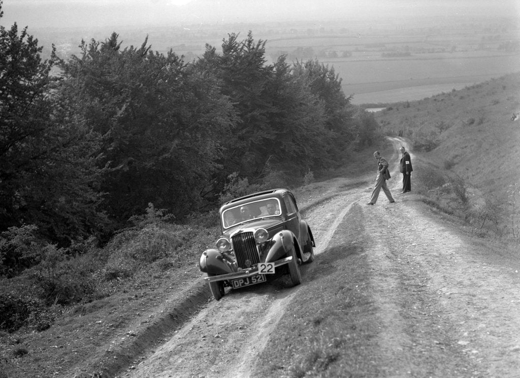 Detail of 1936 Talbot 10 1185 cc competing in a Talbot CC trial by Bill Brunell