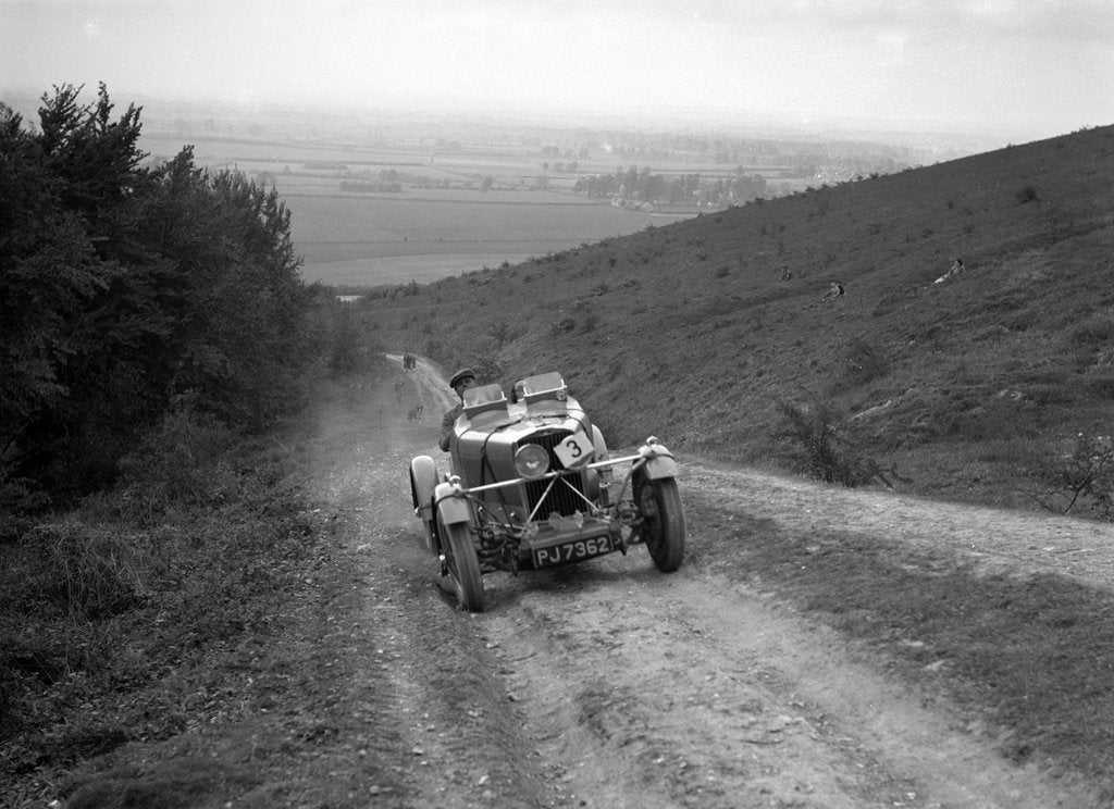 Detail of 1932 Talbot 105 2970 cc Alpine Trial car competing in a Talbot CC trial by Bill Brunell