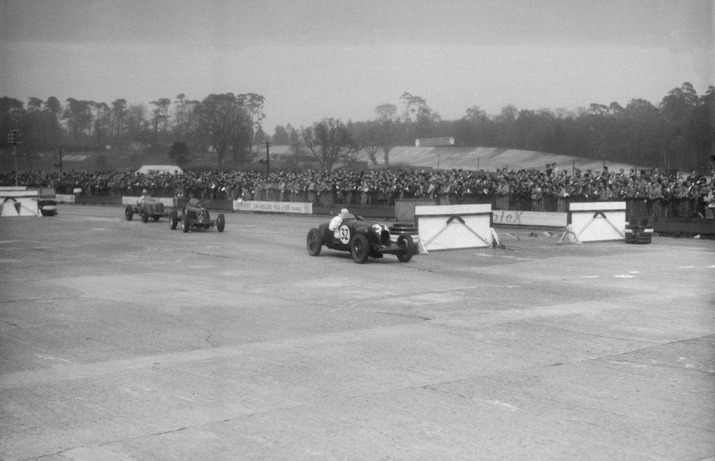 Detail of ERA cars of Jock Manby-Colegrave and Raymond Mays, JCC International Trophy, Brooklands, 2 May 1936 by Bill Brunell
