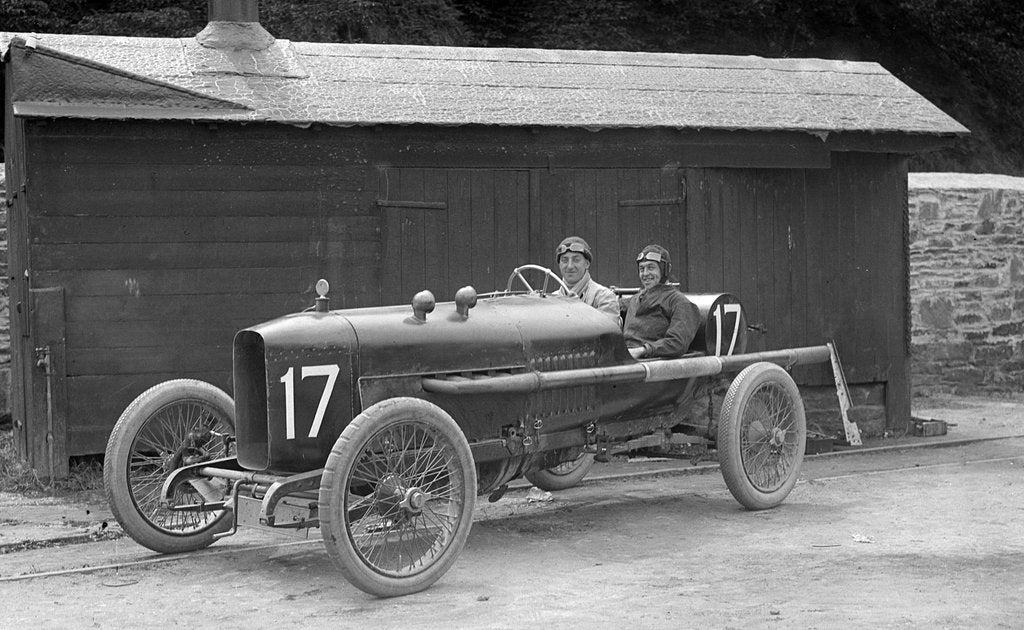 Detail of WJ Watson's Vauxhall at the RAC Isle of Man TT race, 10 June 1914 by Bill Brunell