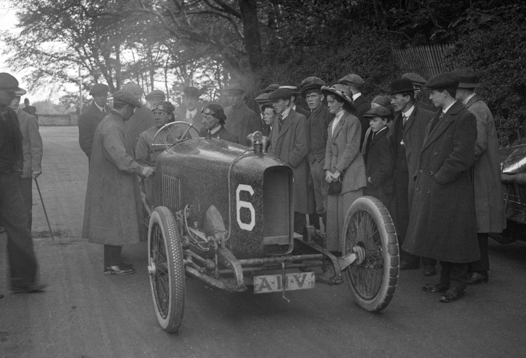 Detail of AJ Hancock's 3308 cc Vauxhall at the RAC Isle of Man TT race, 10 June 1914 by Bill Brunell