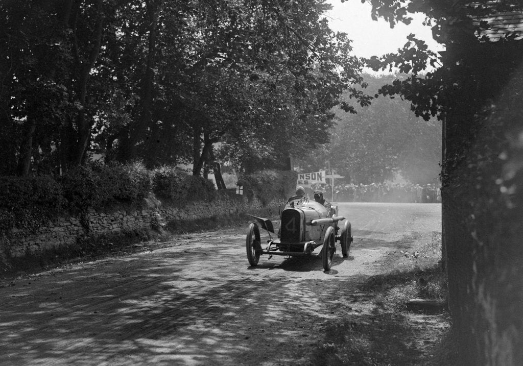 Detail of Kenelm Lee Guinness driving his Sunbeam to victory in the RAC Isle of Man TT race, 10 June 1914 by Bill Brunell