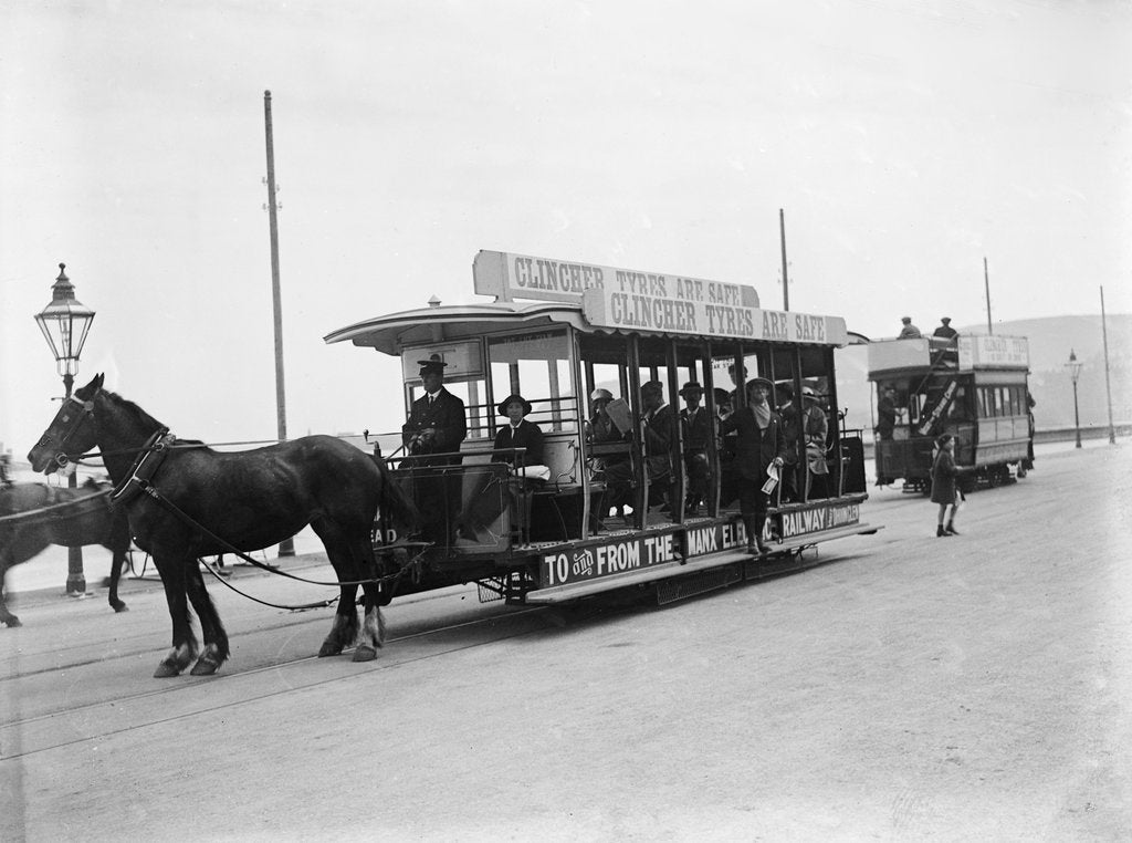 Detail of Horse bus at the RAC TT race, Isle of Man, 10 June 1914 by Bill Brunell