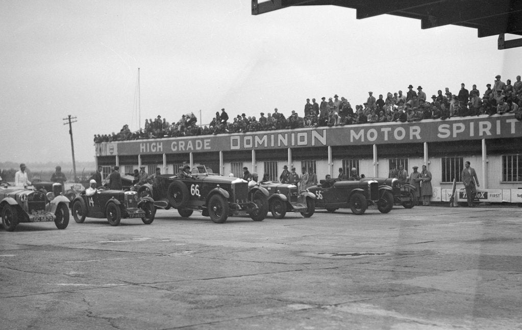 Detail of Cars at the start of a race at a JCC Meeting, Brooklands by Bill Brunell