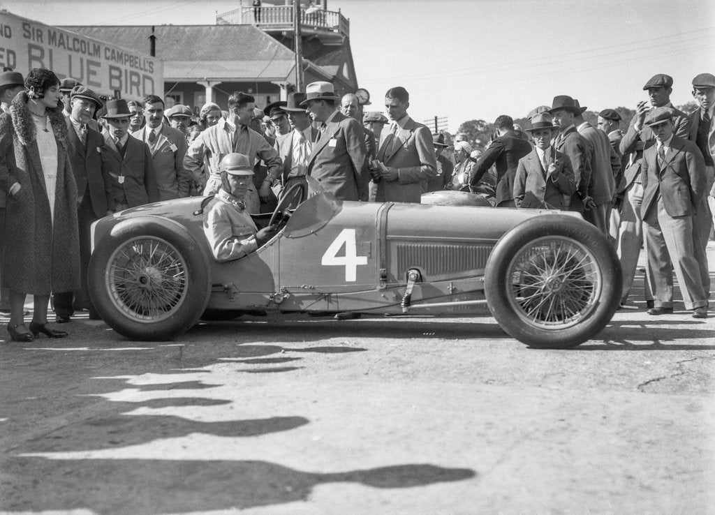 Detail of Earl Howe in his Delage GP at the BARC Meeting, Brooklands, 25 May 1931 by Bill Brunell