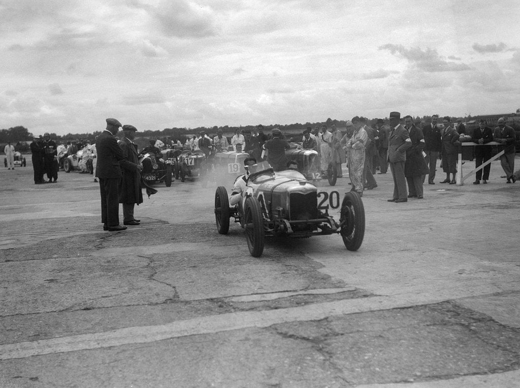 Detail of Riley 9 Brooklands at the LCC Relay GP, Brooklands, 25 July 1931 by Bill Brunell