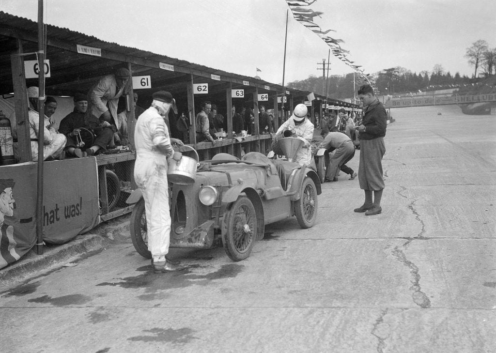 Detail of MG C type of the Earl of March and CS Staniland, JCC Double Twelve race, Brooklands, 8/9 May 1931 by Bill Brunell