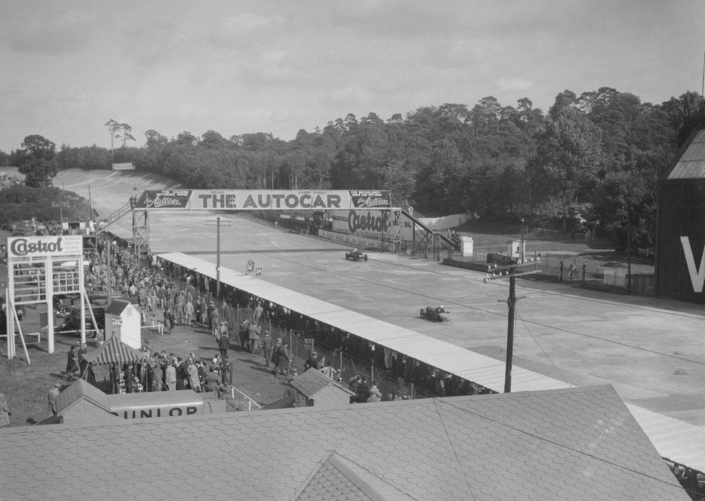 Detail of Austin 747 cc works racer competing at Brooklands by Bill Brunell