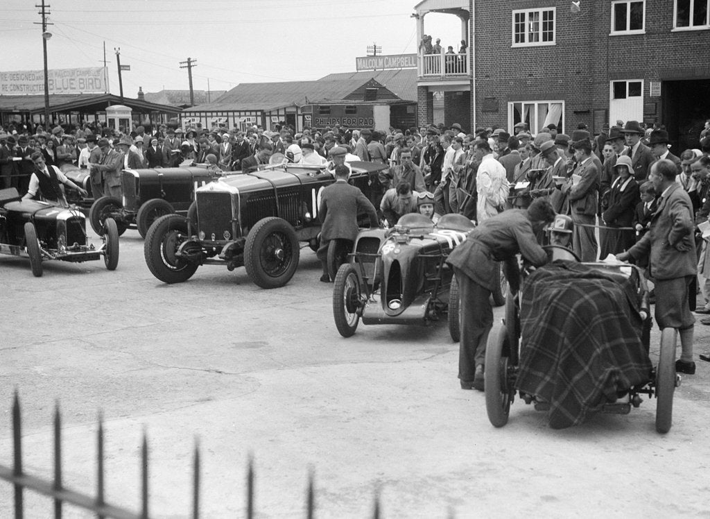 Detail of Racing cars at Brooklands by Bill Brunell