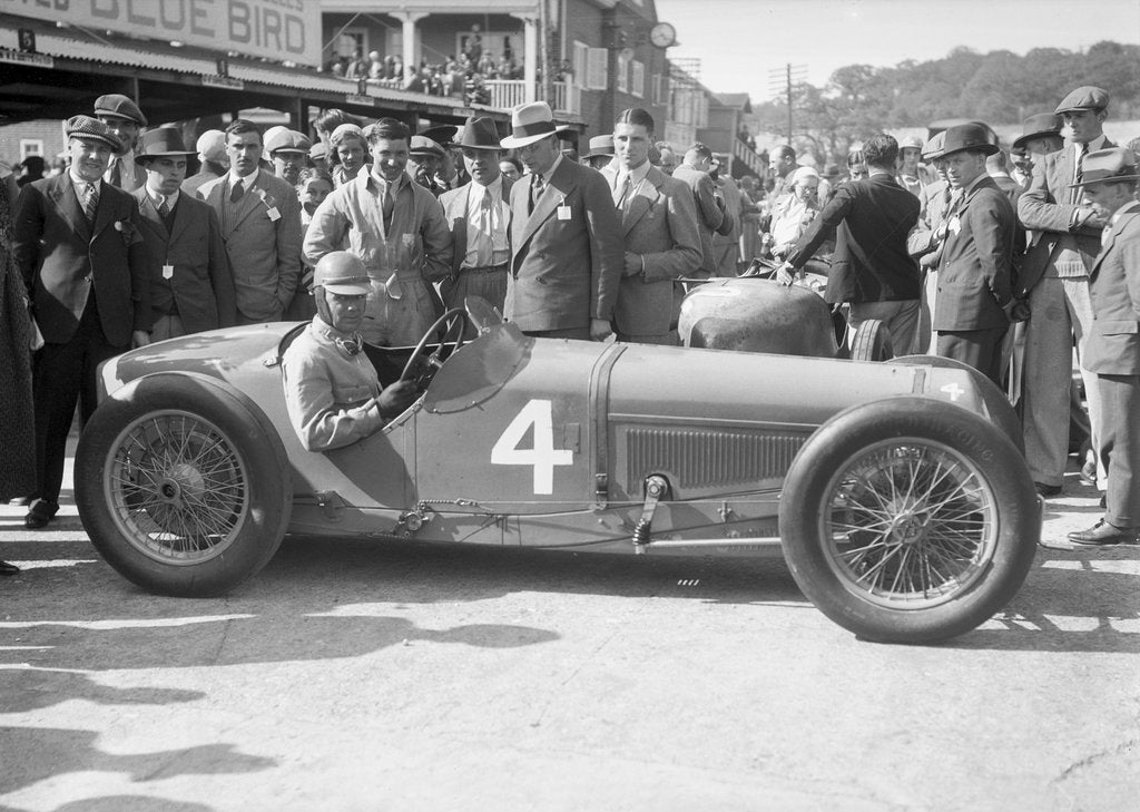 Detail of Earl Howe in his Delage at a BARC meeting at Brooklands, 25 May 1931 by Bill Brunell