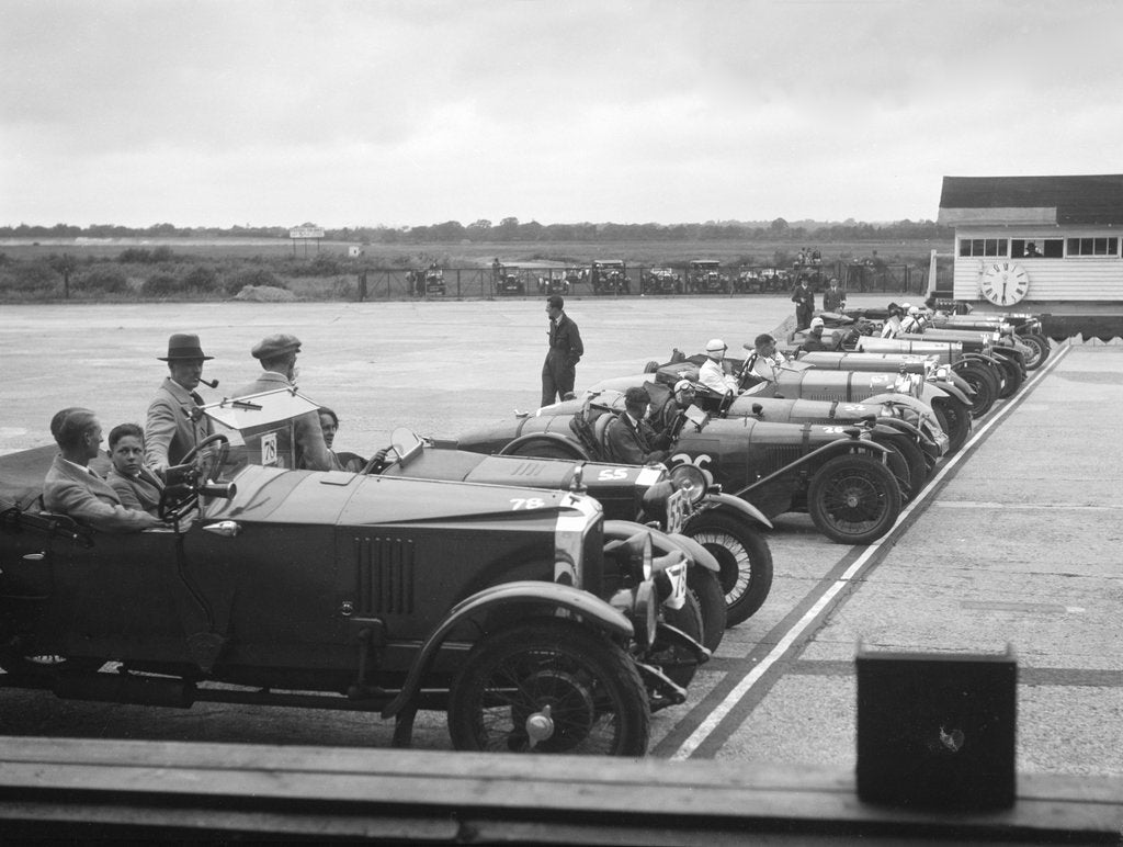 Detail of Cars on the start line at the JCC Members Day, Brooklands, 4 July 1931 by Bill Brunell